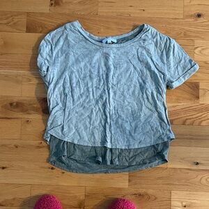 Casual Short Sleeve Women's Top - Light Gray